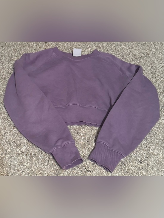 TNA Tops - tna by aritzia the cozy fleece purple crop crewneck